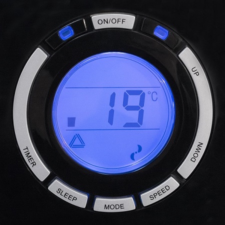 detail na LCD displej, mobilní klimatizace Trotec PAC 4700 X s těsněním AirLock v ceně